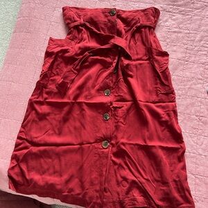 Elegant Red Midi Skirt